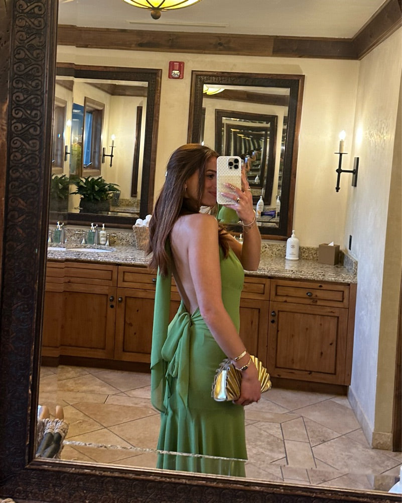SUPERVALUECHOICE HCSEAB00006 Green Open Back Reformation Mela Dress