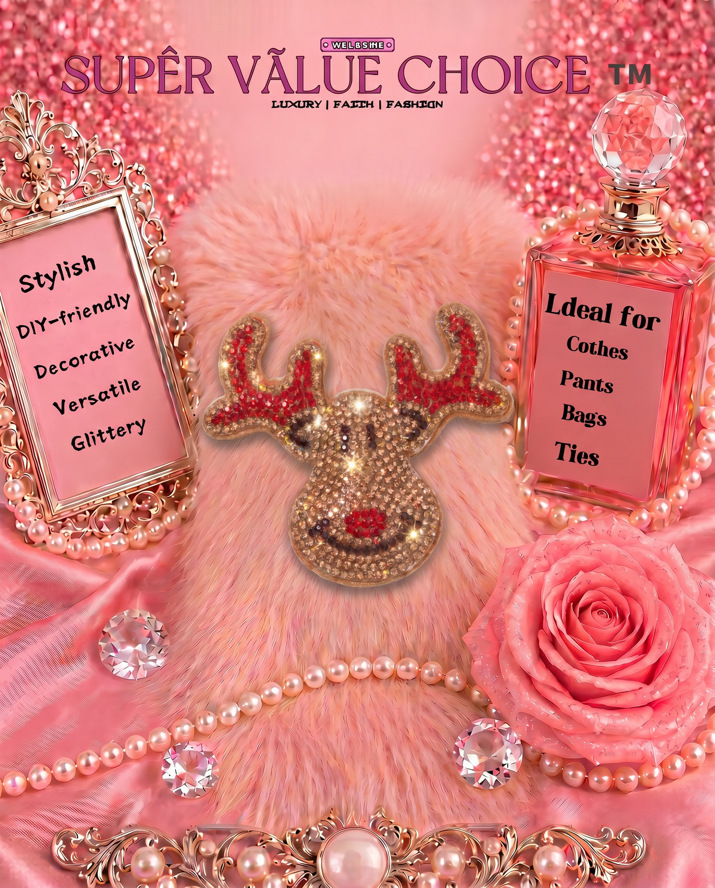 SUPERVALUECHOICE HCSESA00043 Crystal Christmas Series Keychain & Brooch