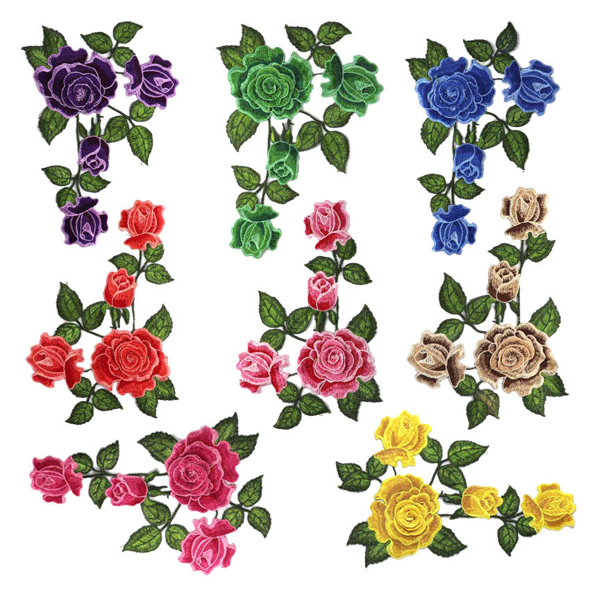 SUPERVALUECHOICE HCSEYB00087 Floral Embroidered Fabric Patches 9.05'' X 12.59''
