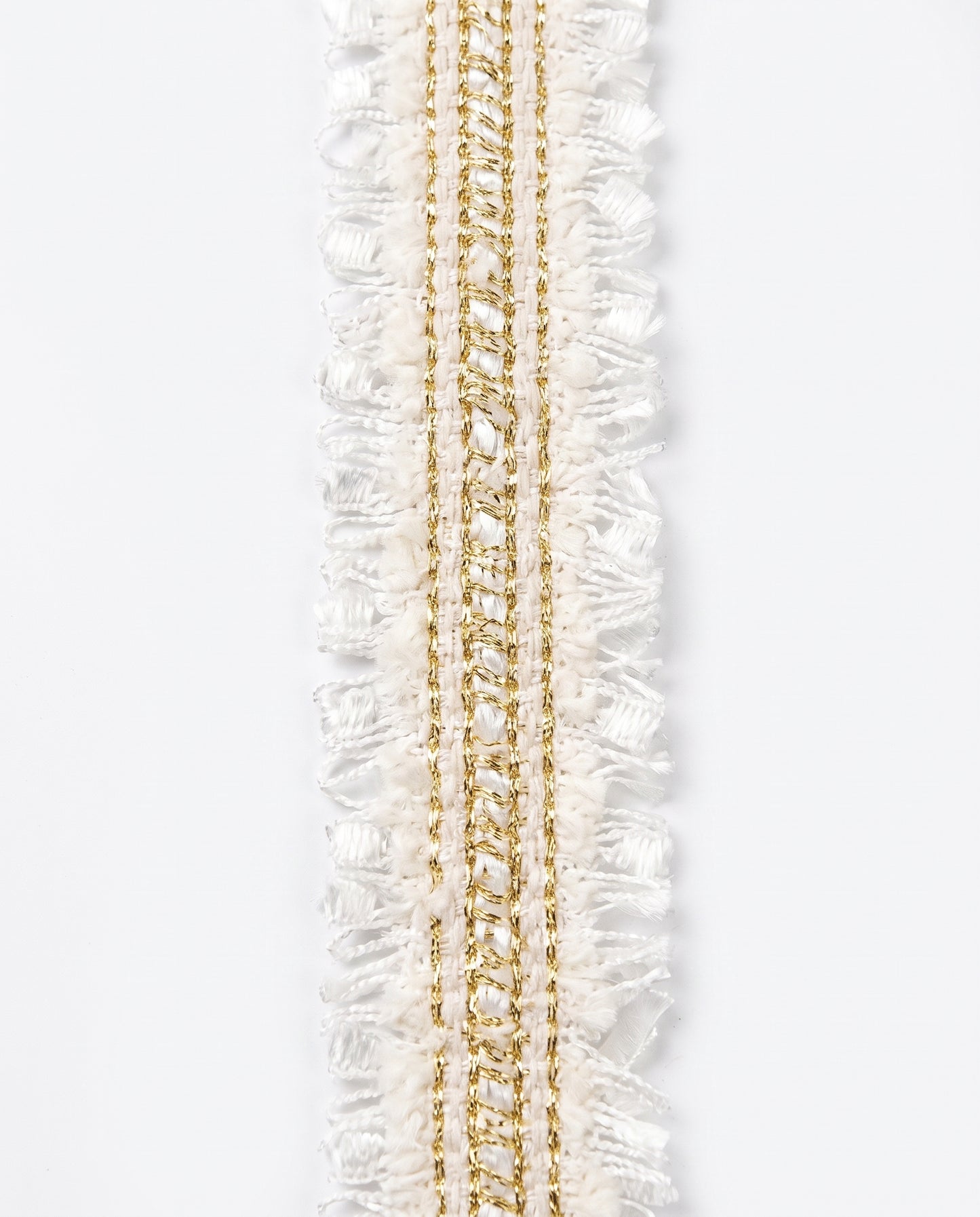 SuperValueChoice HCSEOA00007 Pastel Fringe Tweed Woven Trim Metallic Gold Thread Decorative Ribbon for Dress Hair Accessory DIY Sewing Craft ,0.98in width