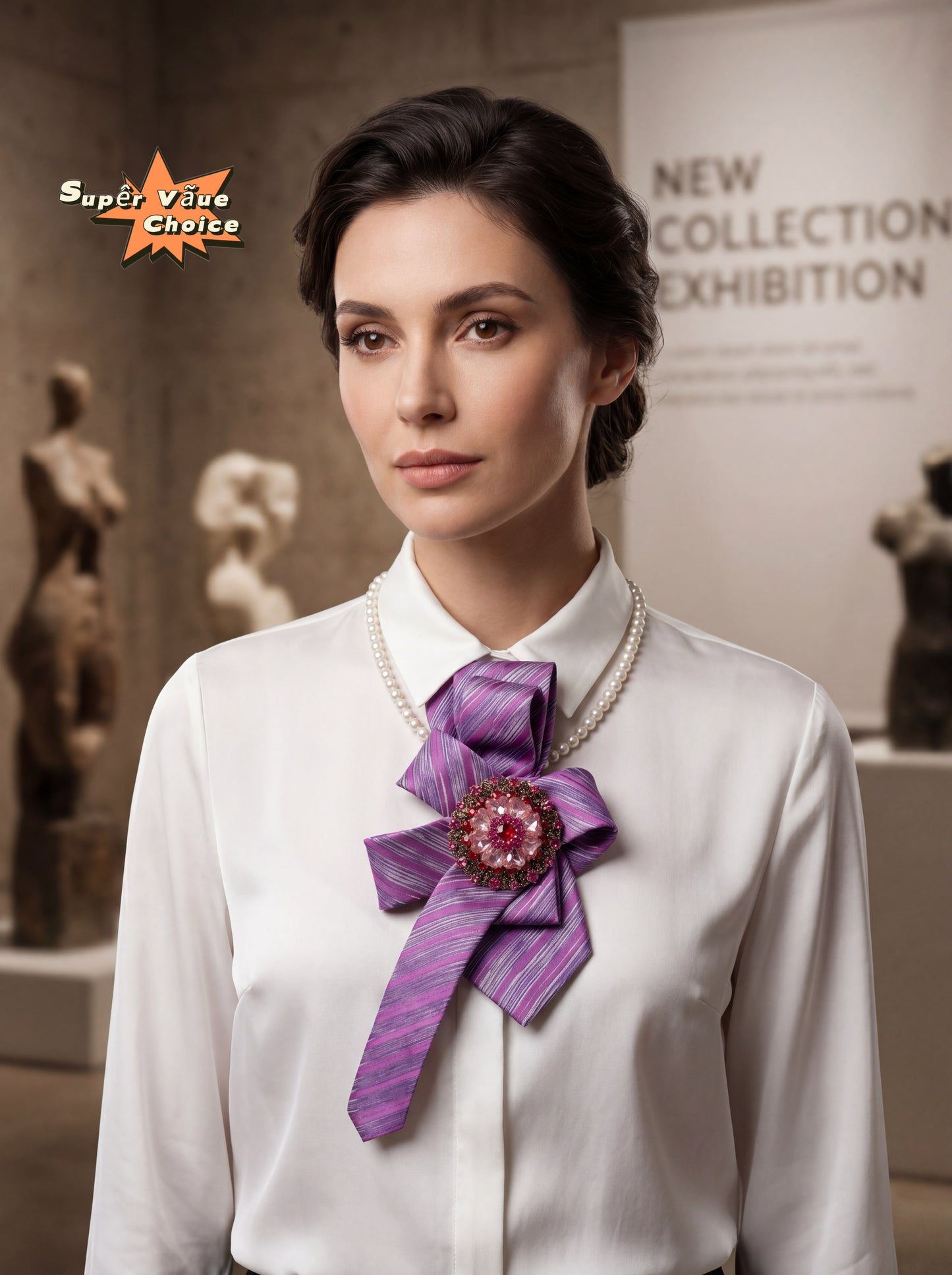 SUPERVALUECHOICE HCSEZA00010 Purple-striped tie