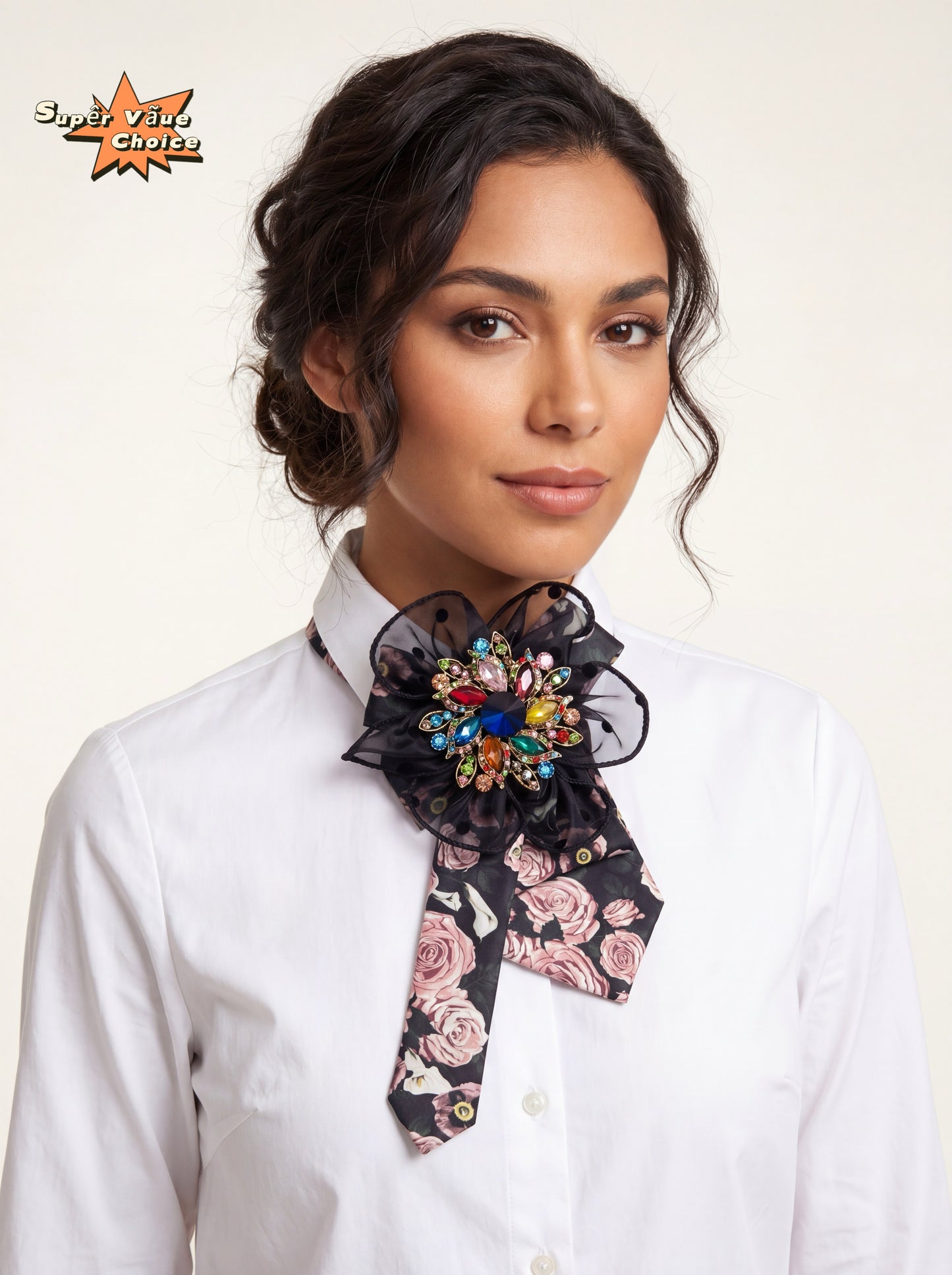 SUPERVALUECHOICE HCSEZA00004 Black Floral Bow Tie
