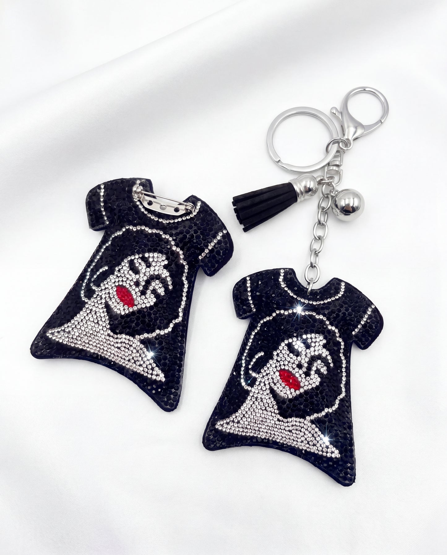 SUPERVALUECHOICE HCSESA00026 Rhinestone Cartoon Face Keychain & Brooch
