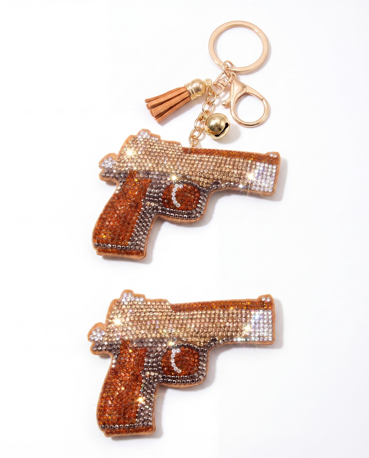 SUPERVALUECHOICE HCSESA00042 Rhinestone Gun Keychain & Brooch Sparkly Accessory