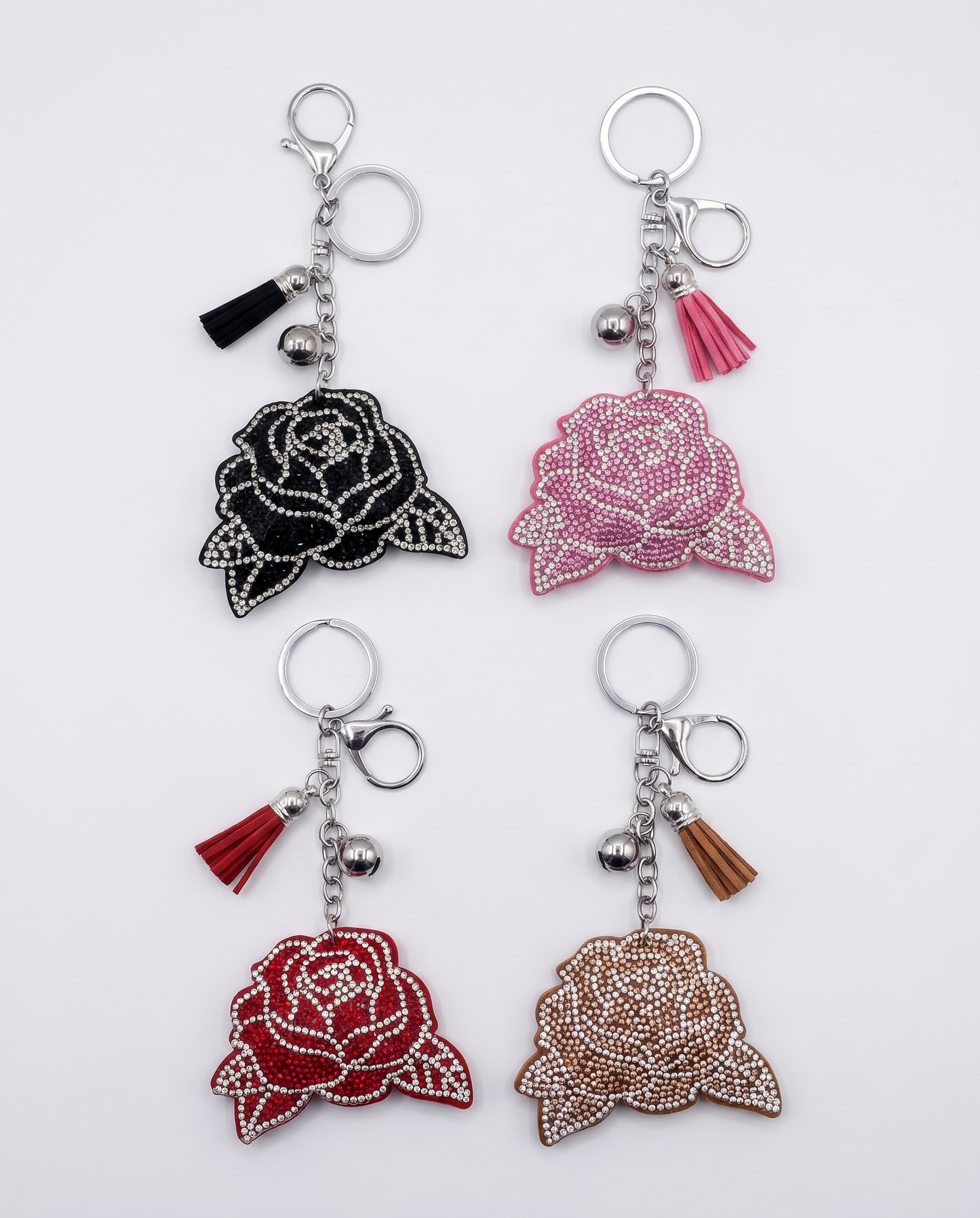 SUPERVALUECHOICE HCSESA00038 Sparkly Rhinestone Rose Keychain & Brooch