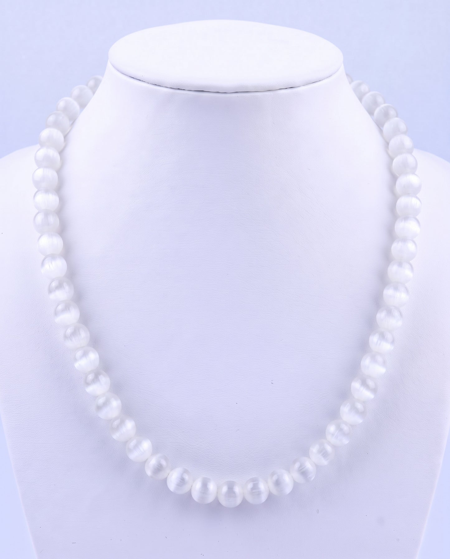 SUPERVALUECHOICE HCSEN00003 0.31 Inch Round Cat Eye Bead Single Strand Necklace 16 Inch With 6 Inch Extender 15 Colors Collarbone Beaded Chain Jewelry For Women