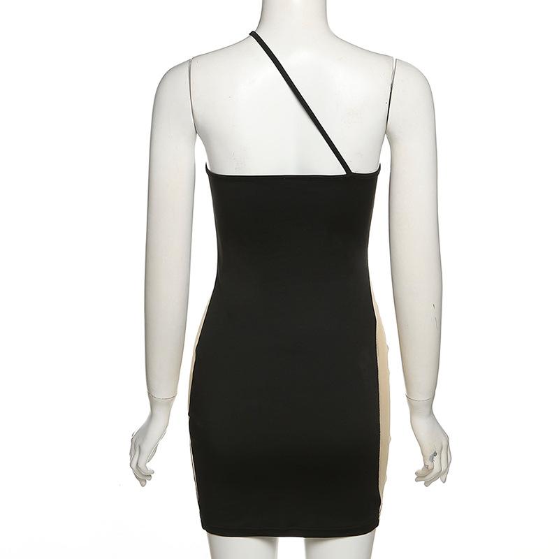 SVCD000115 Women's fashionable off-the-shoulder sexy see-through mesh dress that fits the figure and wraps the buttocks