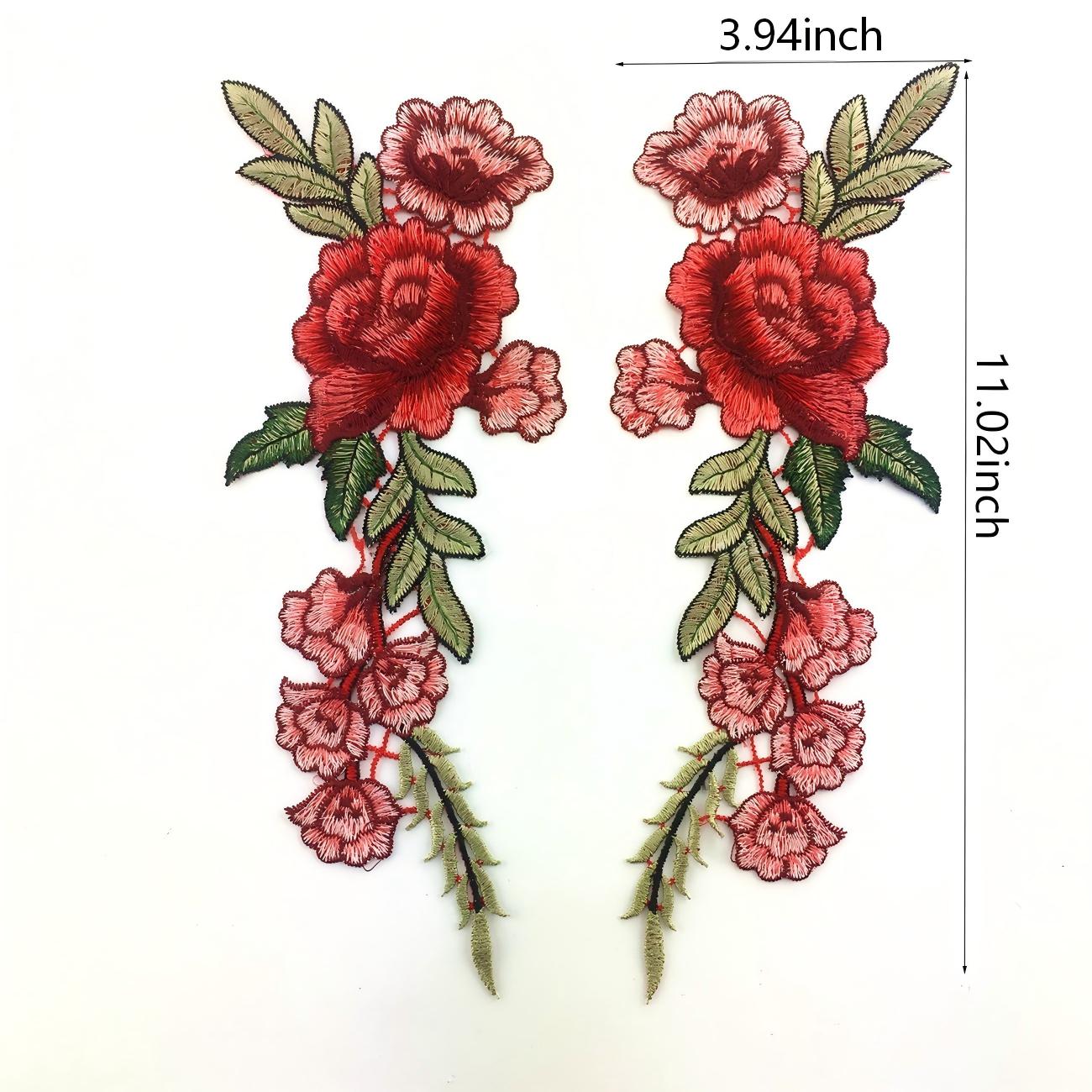 SUPERVALUECHOICE HCSEYB00099 Pair of Floral Embroidery Patches Matching Set