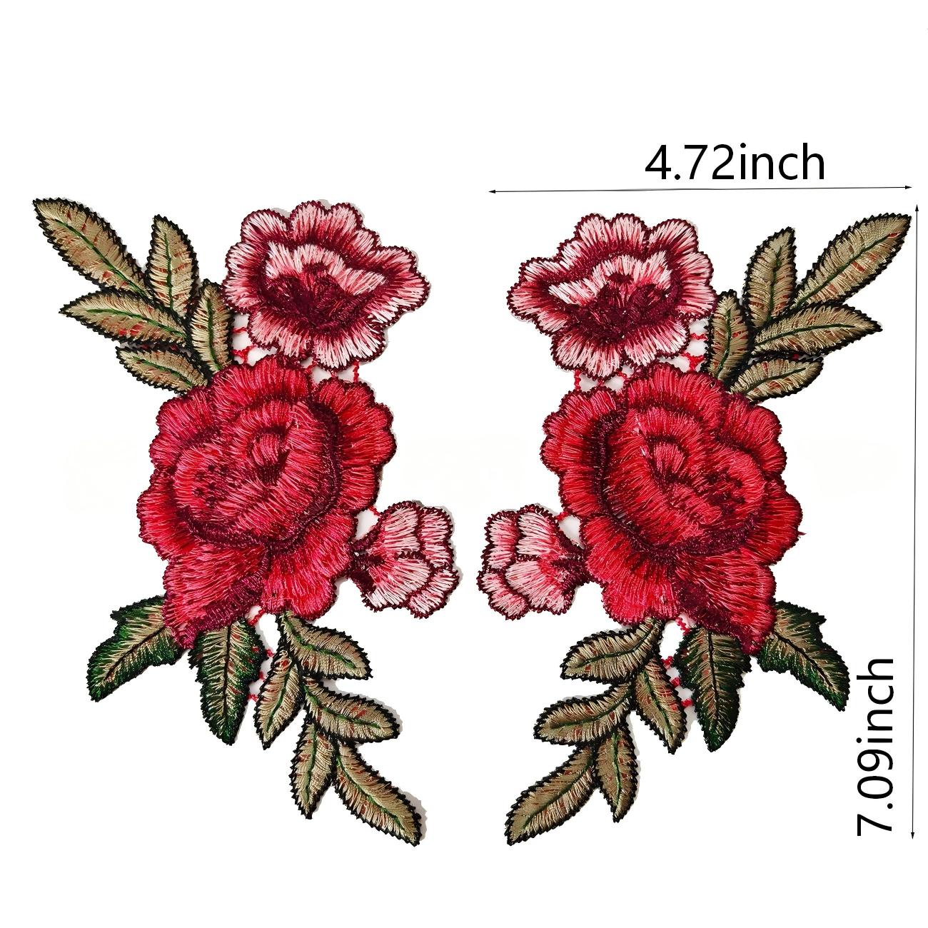 SUPERVALUECHOICE HCSEYB00102 Pair of Floral Embroidery Patches Matching Set