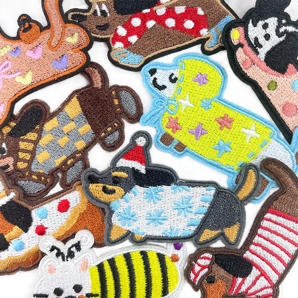SUPERVALUECHOICE HCSEYB00028 Cartoon Dachshund Embroidered Fabric Patches