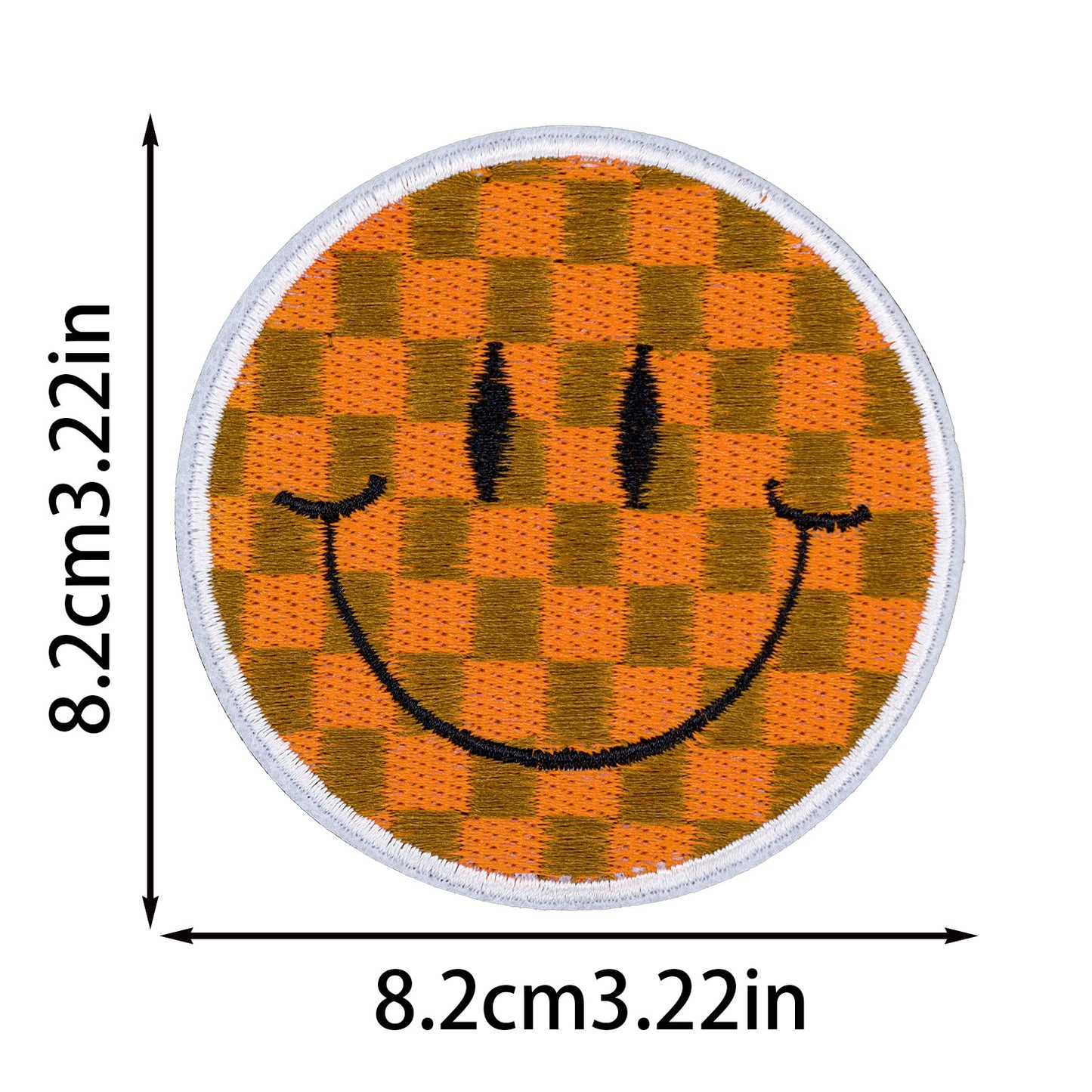 SUPERVALUECHOICE HCSEYSB00113 9Pcs Checkerboard Smiley Face Embroidered Iron On Patches Colorful Clothing DIY Appliques