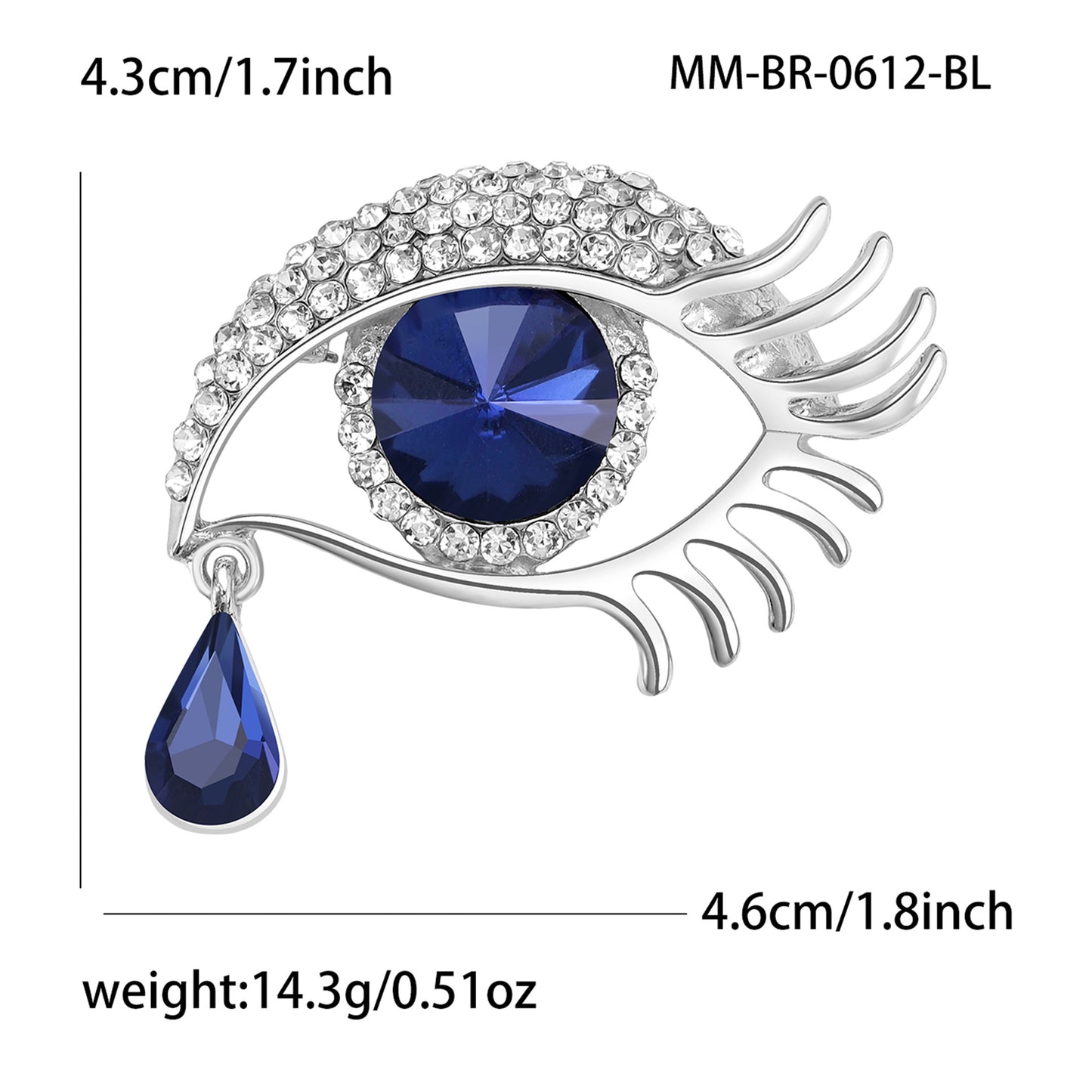 SUPERVALUECHOICE HCSESA00008 Devil's Eye Crystal Brooch