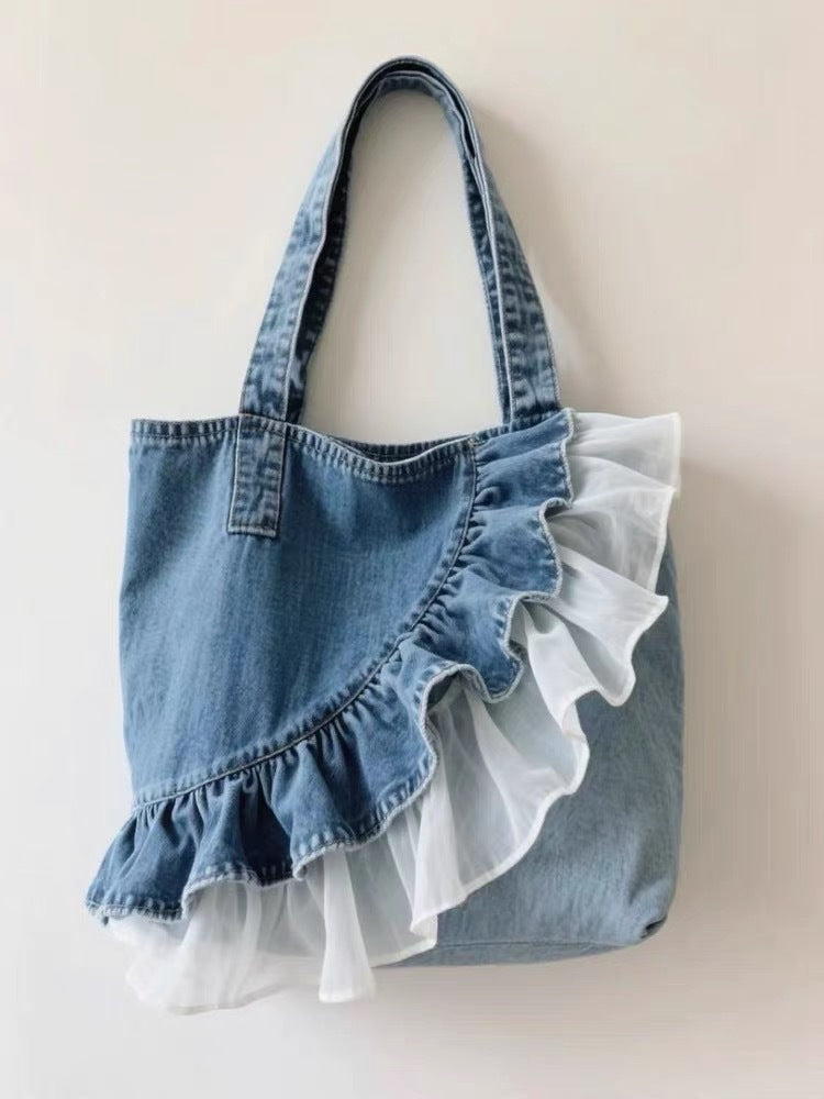 SuperValueChoice HCSEFA00008 DIY Denim single purse 12.59''×11.41''×2.75''