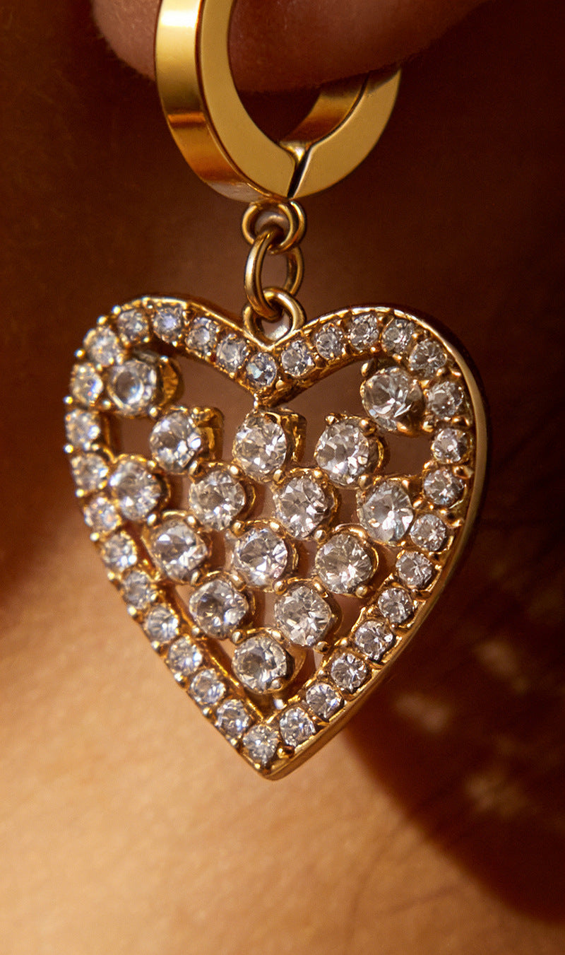 SUPERVALUECHOICE HCSETA00019 Heart-Shaped Diamond Earrings