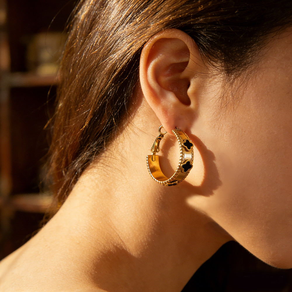SUPERVALUECHOICE HCSETA00025 Four-Leaf Clover Kaleidoscope Earrings