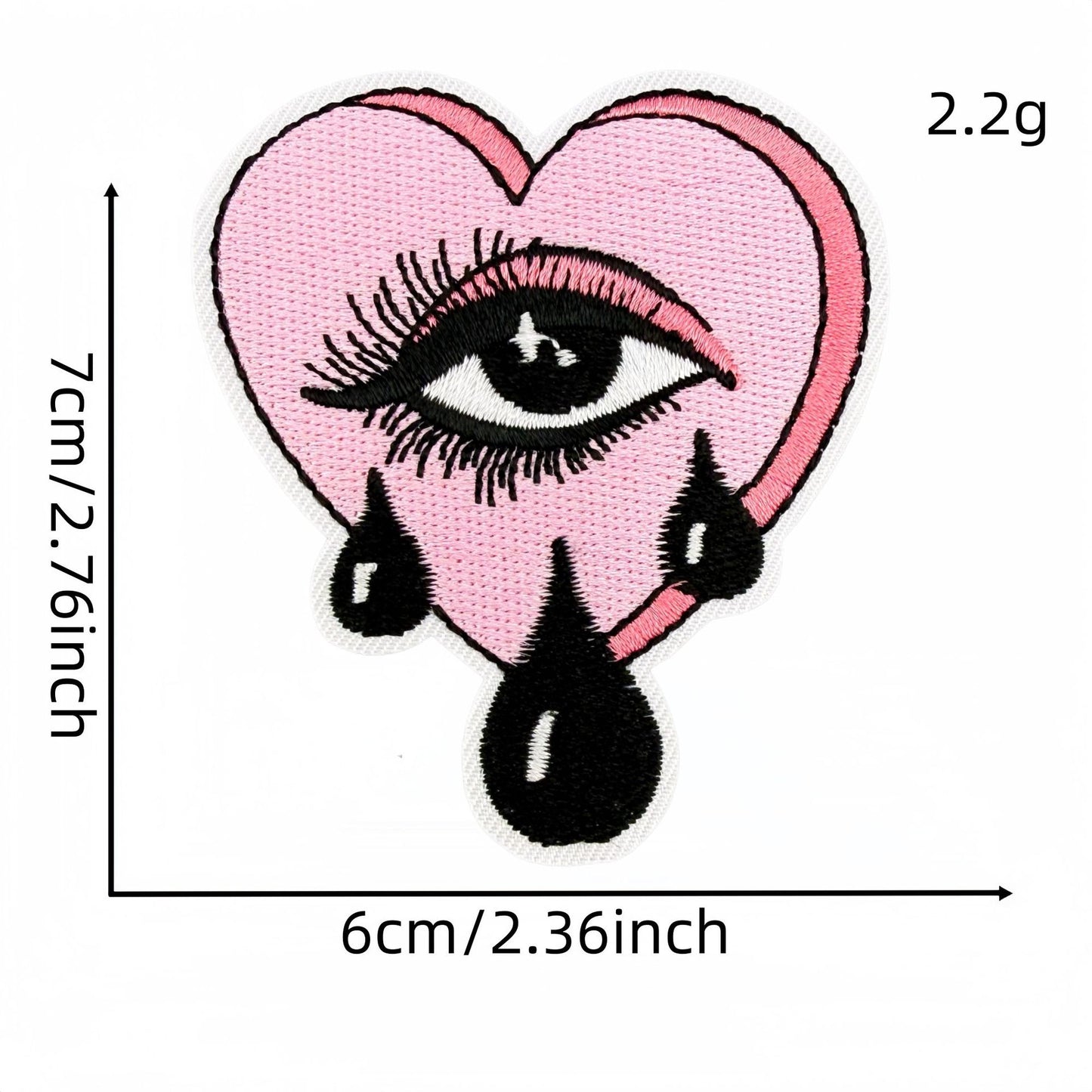SUPERVALUECHOICE HCSEYB00005 Sweet and Edgy Heart-Shaped Skull and Butterfly Embroidered Fabric Patch