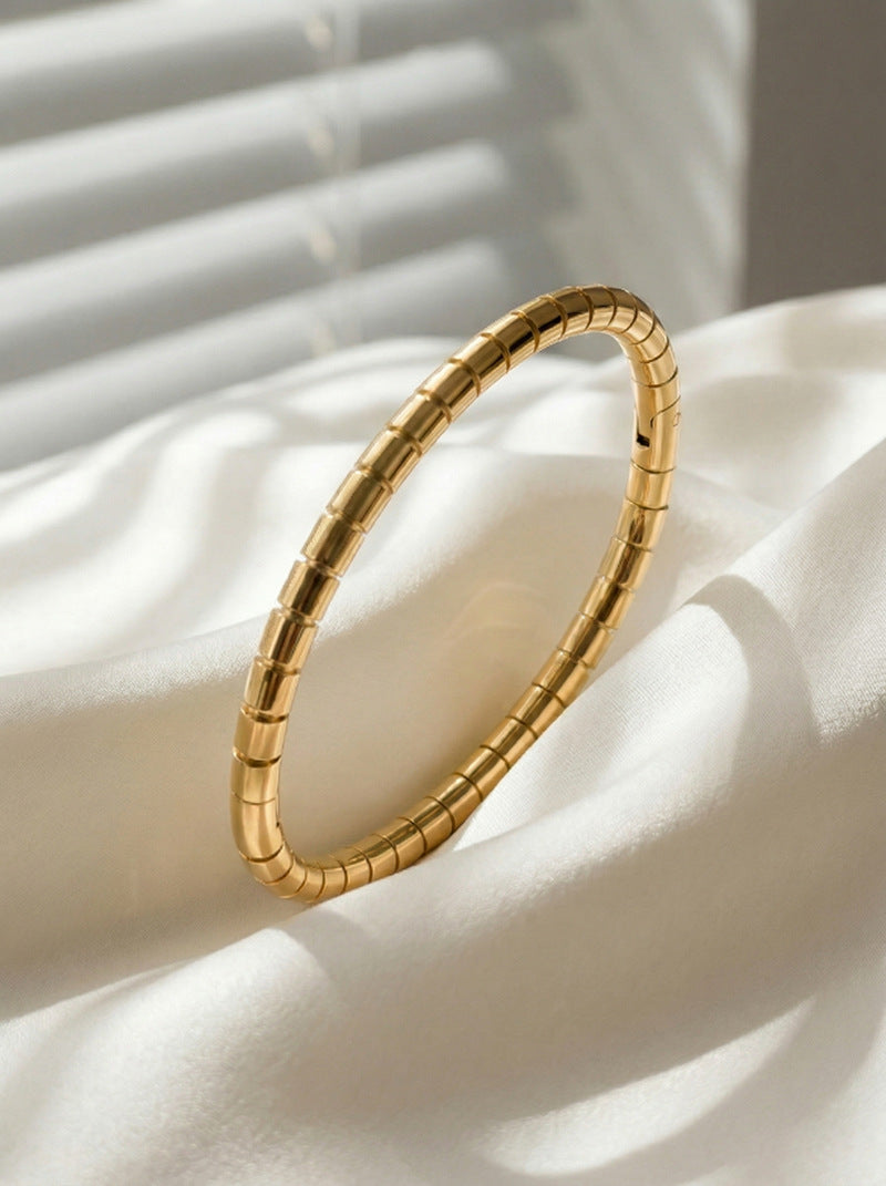 SUPÊR VÃLUE CHOICE HCSEX00006 Rose Gold Cylindrical Link Bracelet