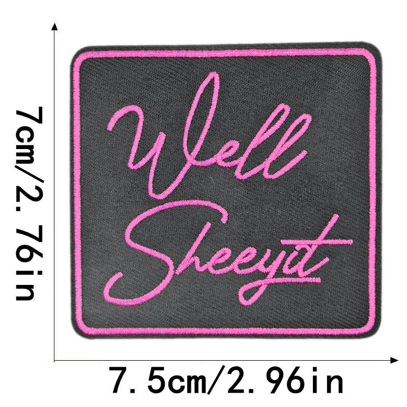 SUPERVALUECHOICE HCSEYSB00021 Pink Black Girl Slogan Embroidered Iron On Patches Apparel Craft Decor Appliques