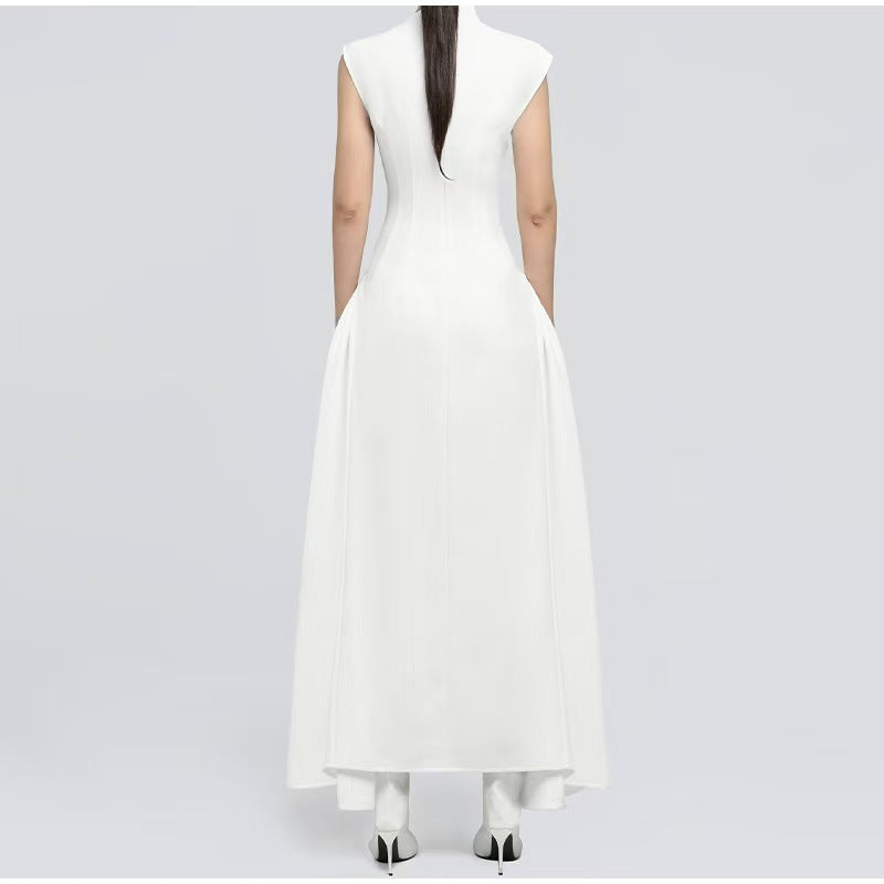 SUPERVALUECHOICE HCSEAA00007 Symmetric Drapes Flared Midi Dress