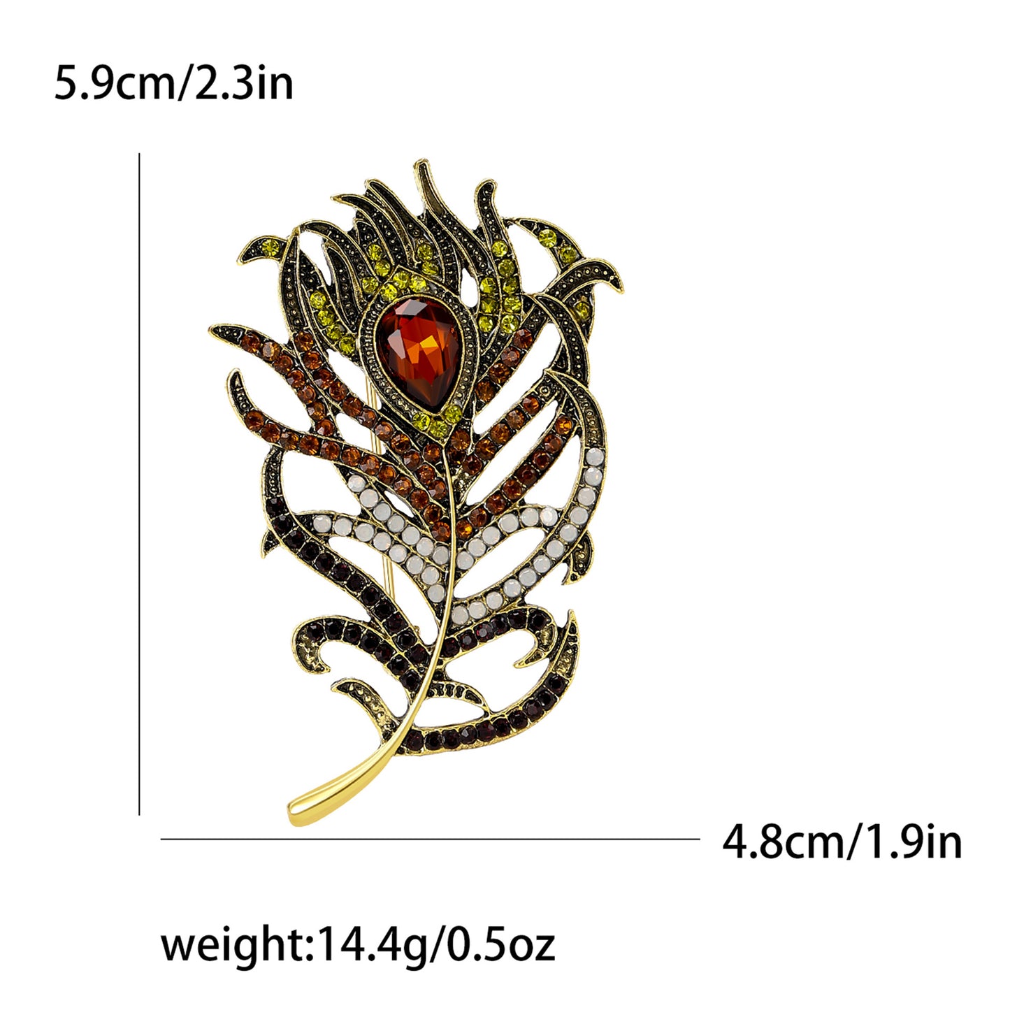 SUPERVALUECHOICE HCSESA00021 Vintage Peacock Feather Brooch