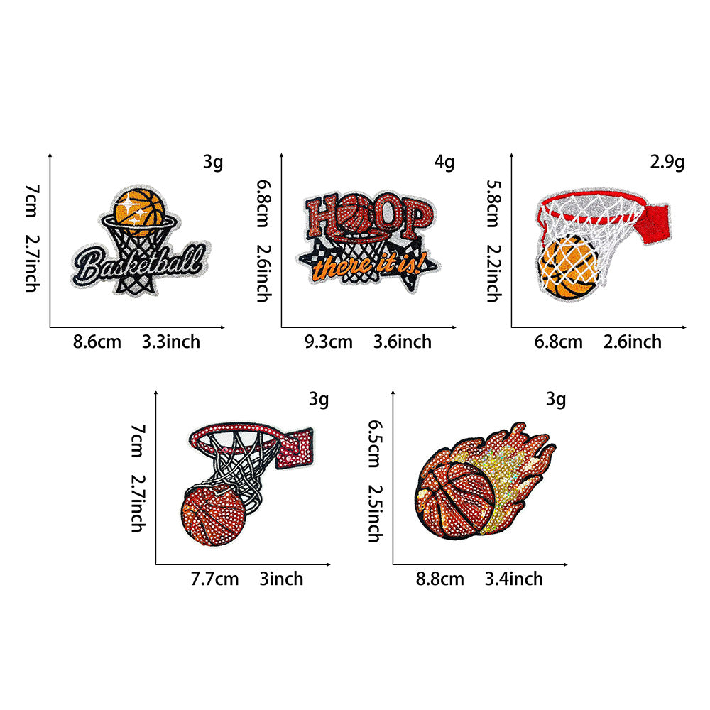 SUPERVALUECHOICE HCSEYC00004 Basketball sequin embroidered fabric patch