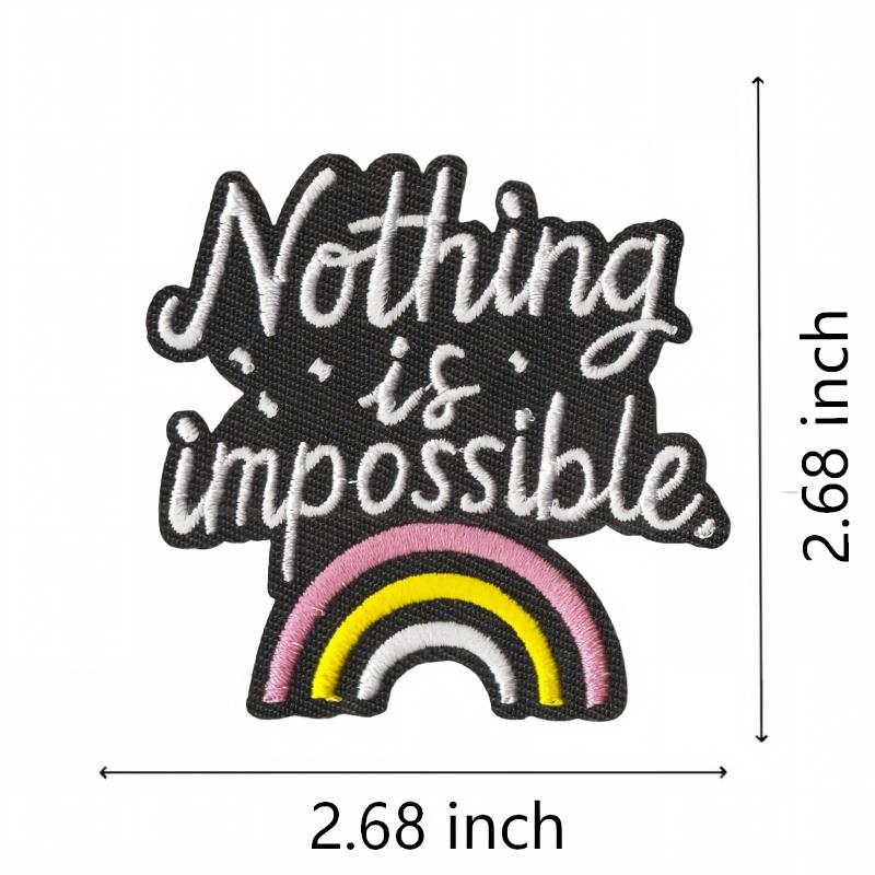 SUPERVALUECHOICE HCSEYSB000022 9Pcs Inspirational Quote Embroidered Iron On Patches Positive Slogan Clothing DIY Decor Appliques