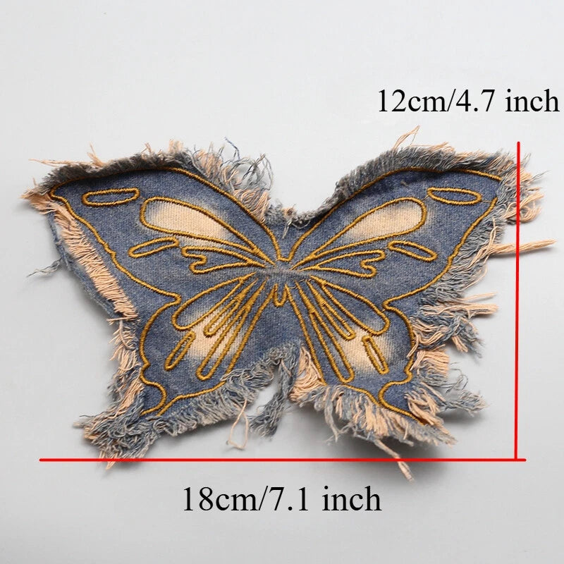 SUPERVALUECHOICE HCSEYE00005 Butterfly Embroidered Patches DIY Clothing Bags Sewing on Appliques Accessories
