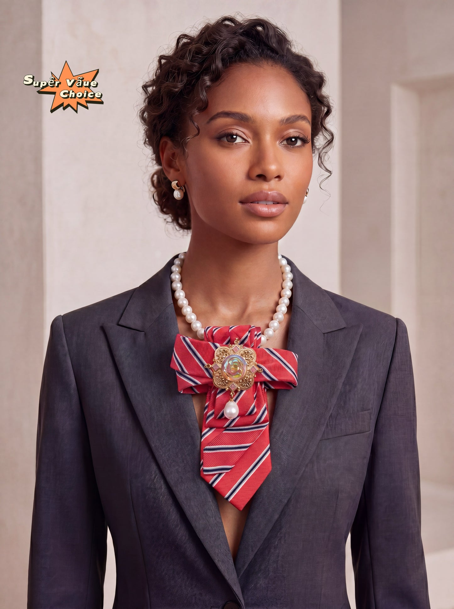 SUPERVALUECHOICE HCSEZA00019 Red and Black Striped Tie