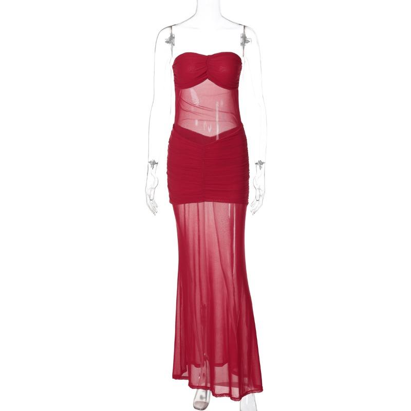 SVCM000097 Sexy one-shoulder strapless dress for women