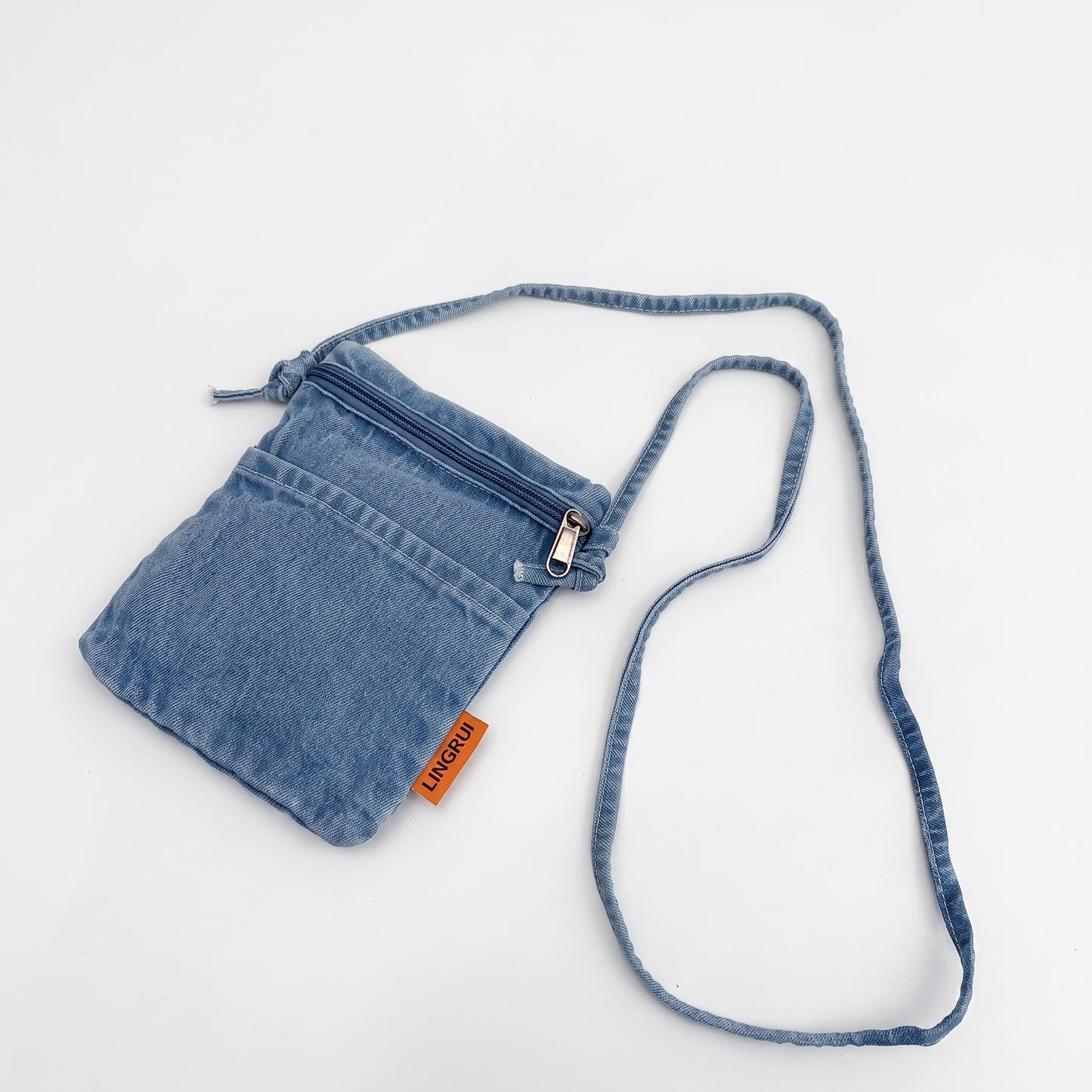 SuperValueChoice HCSEFA00003 DIY Denim Crossbody Bag 5.9''×7.87''