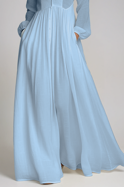 SUPERVALUECHOICE HCSEAA00012 Plunge Ruch Maxi Dress