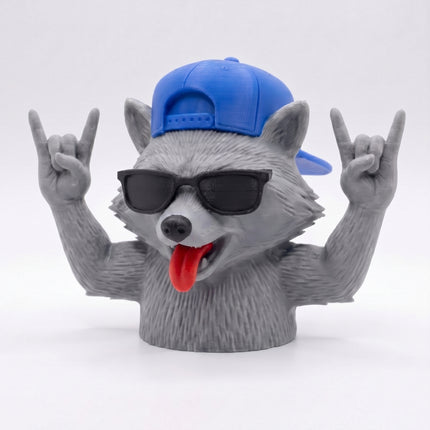 SUPERVALUECHOICE HCSEUA00019 Y-Customizable Unpainted Cool Tongue Out Hip Hop Wolf Figurine Base, DIY Handcraft Supplies for Keychains Brooches