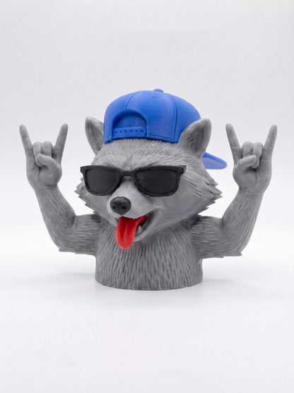 SUPERVALUECHOICE HCSEUA00019 Y-Customizable Unpainted Cool Tongue Out Hip Hop Wolf Figurine Base, DIY Handcraft Supplies for Keychains Brooches