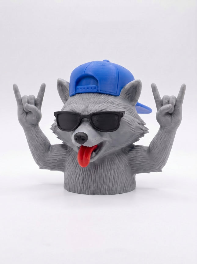 SUPERVALUECHOICE HCSEUA00019 Y-Customizable Unpainted Cool Tongue Out Hip Hop Wolf Figurine Base, DIY Handcraft Supplies for Keychains Brooches