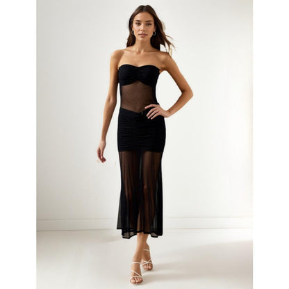 SVCM000097  Sexy one-shoulder strapless dress for women