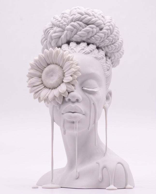 SUPERVALUECHOICE HCSEUA00096  Z-DIY Paintable 3D Resin Face Figurine | Blank Unpainted Craft for Custom Coloring & Decor