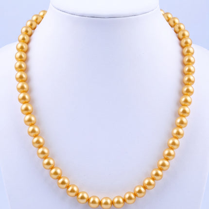 SUPERVALUECHOICE HCSEN00002 Multicolor Round Pearl Choker Necklace Classic Single Strand Beaded Necklace for Women Daily Wedding Jewelry