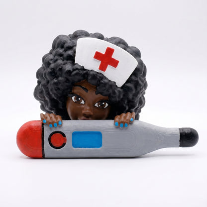 SUPERVALUECHOICE HCSEUA00069  Z-Blank Nurse Digital Thermometer Resin Figurine DIY Paintable Blanks for Brooch Keychain Accessories 2.2" × 2.7" × 0.6"