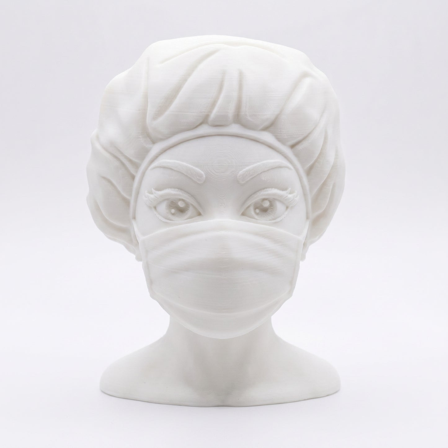 SUPERVALUECHOICE HCSEUA00061  Z-Paint Your Own Disposable Mask Nurse Figure Resin Blank Customizable Sculpture Blanks for Brooch & Keyring Making 2" × 2.7" × 0.6"