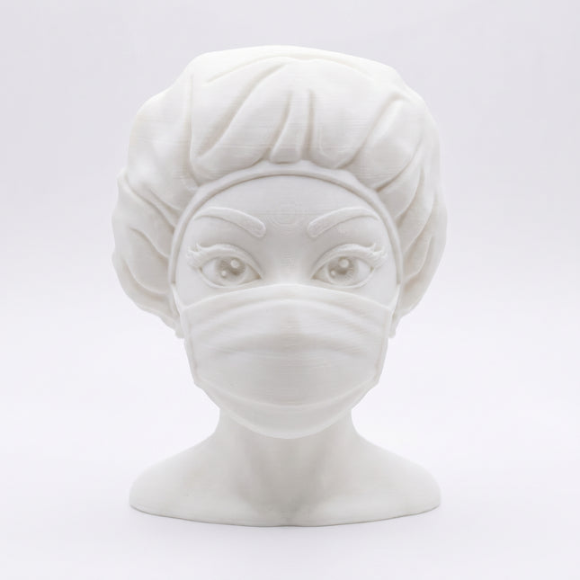 SUPERVALUECHOICE HCSEUA00061  Z-Paint Your Own Disposable Mask Nurse Figure Resin Blank Customizable Sculpture Blanks for Brooch & Keyring Making