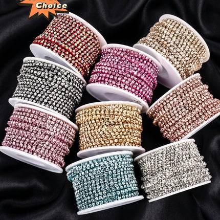 SuperValueChoice HCSEOA00022 SS6(2mm) Crystal Rhinestone Diamond Close Chain Trim for Sewing,Crafts