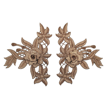SUPERVALUECHOICE HCSEYB00121 Pair of Floral Embroidery Patches Matching Set