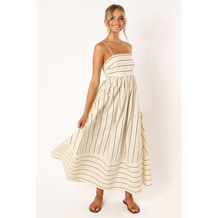 SVCD000122 Summer fashion striped halter top backless dress with a fresh style