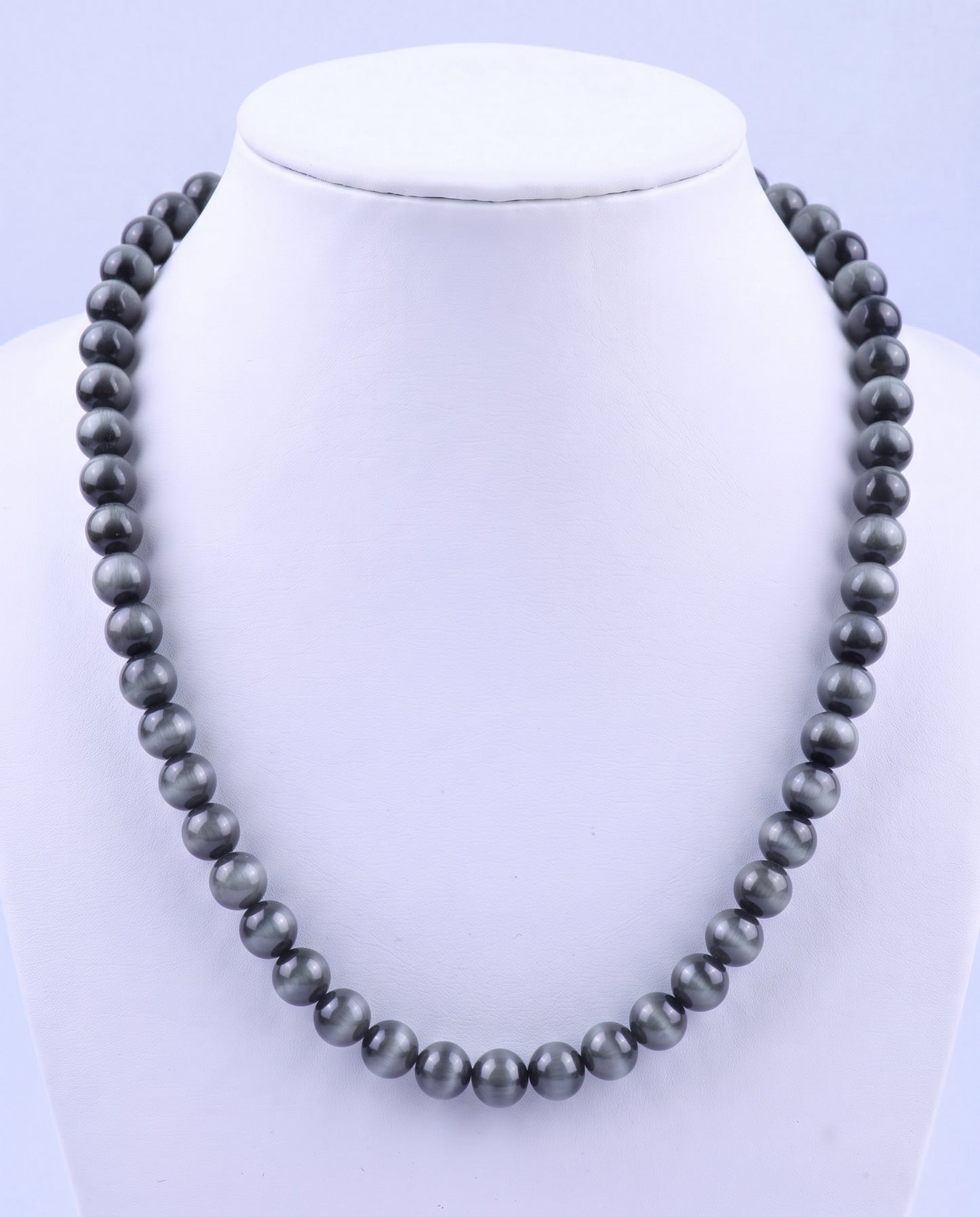SUPERVALUECHOICE HCSEN00003 0.31 Inch Round Cat Eye Bead Single Strand Necklace 16 Inch With 6 Inch Extender 15 Colors Collarbone Beaded Chain Jewelry For Women
