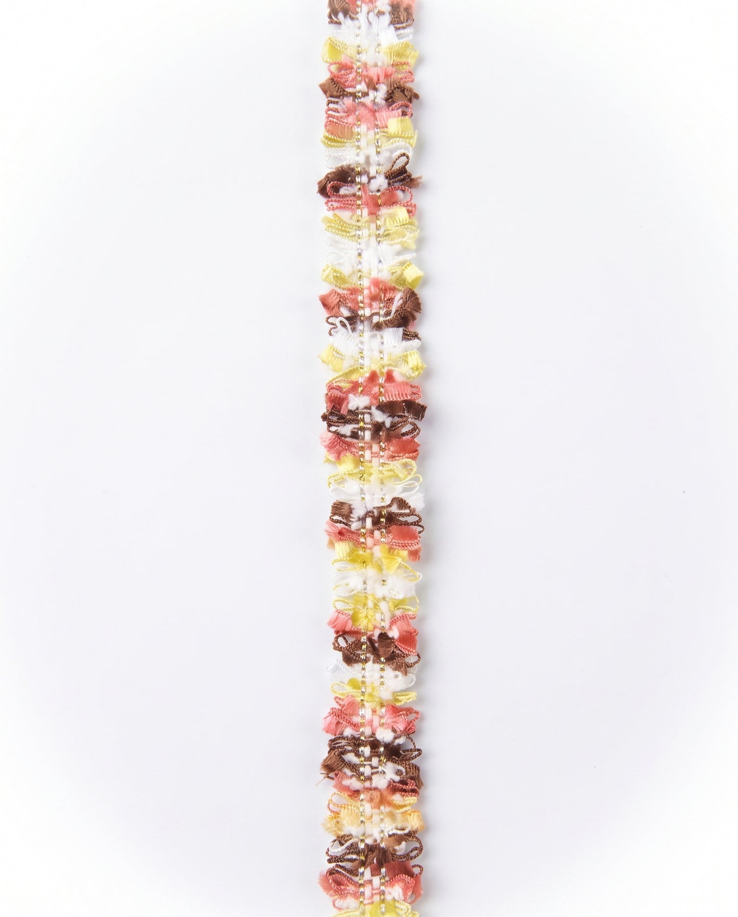 SuperValueChoice HCSEOA00010 Pastel Fringe Tweed Woven Trim Metallic Gold Thread Decorative Ribbon for Dress Hair Accessory DIY Sewing Craft ,0.59in width