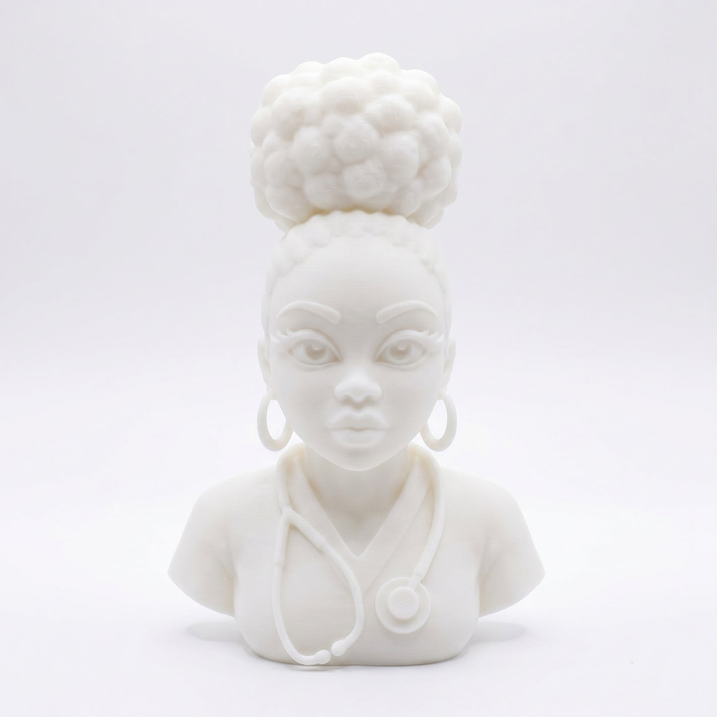 SUPERVALUECHOICE HCSEUA00051  Z- Paint Your Own Stethoscope Nurse Figure Resin Blank Customizable Unfinished Sculpture for DIY Jewelry Making 2" × 2.7" × 0.5"