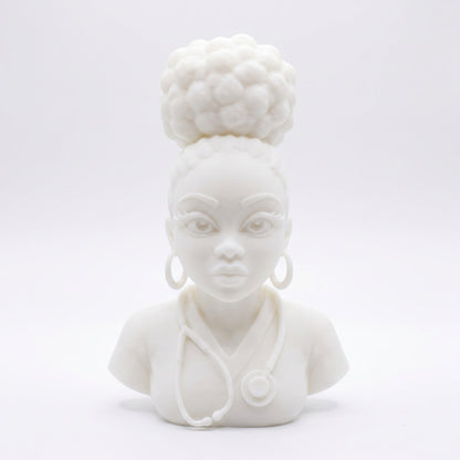 SUPERVALUECHOICE HCSEUA00051  Z- Paint Your Own Stethoscope Nurse Figure Resin Blank Customizable Unfinished Sculpture for DIY Jewelry Making 2" × 2.7" × 0.5"