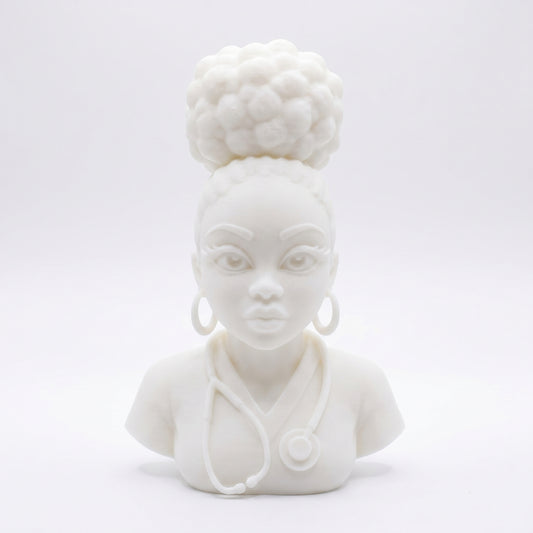 SUPERVALUECHOICE HCSEUA00051  Z- Paint Your Own Stethoscope Nurse Figure Resin Blank Customizable Unfinished Sculpture for DIY Jewelry Making 2" × 2.7" × 0.5"