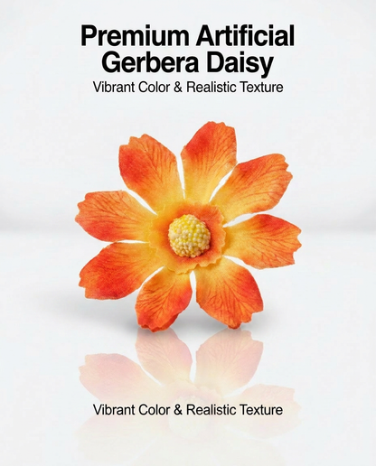 SUPERVALUECHOICE HCSERA00007 Premium Fabric Artificial Daisy Flower Appliques, DIY Craft Gerbera Patches for Brooch Making, Clothing, Hat & Hair Accessory Decoration