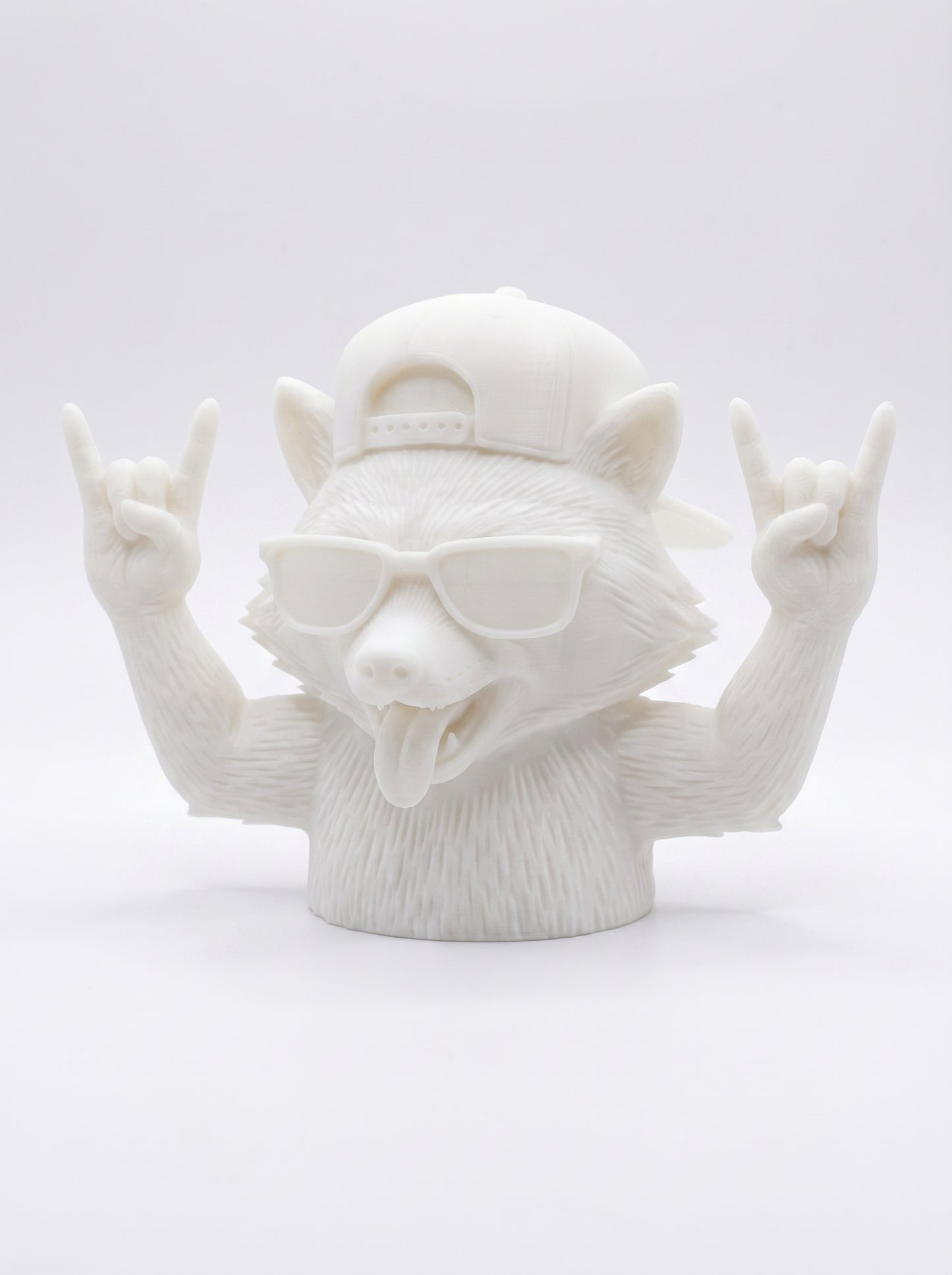 SUPERVALUECHOICE HCSEUA00019 Y-Customizable Unpainted Cool Tongue Out Hip Hop Wolf Figurine Base, DIY Handcraft Supplies for Keychains Brooches